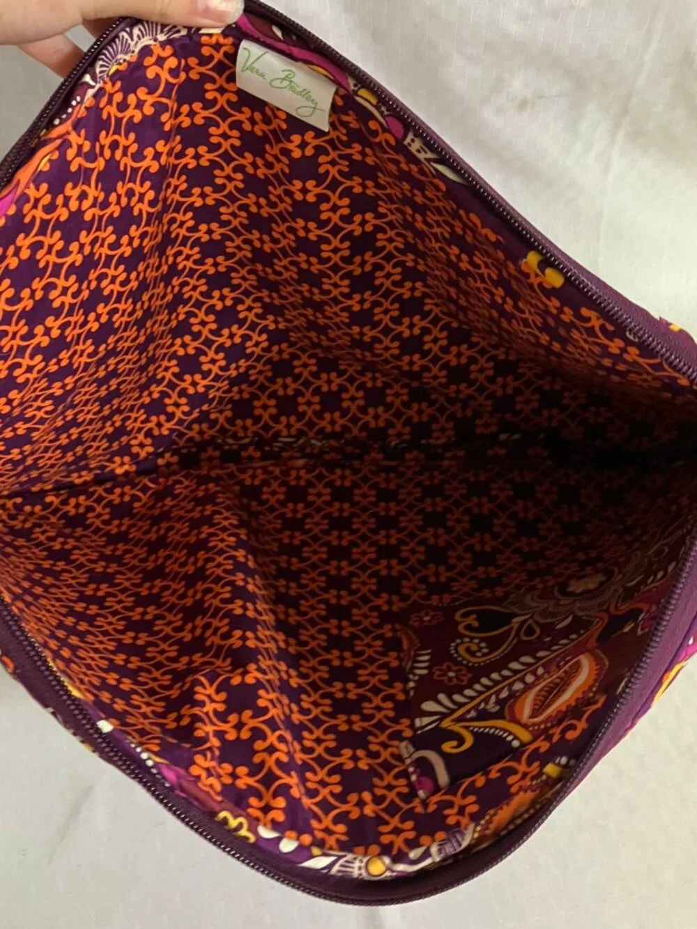 Vera Bradley Laptop Sleeve Case Women's Purple Floral Quilted Zip Padded Bag
